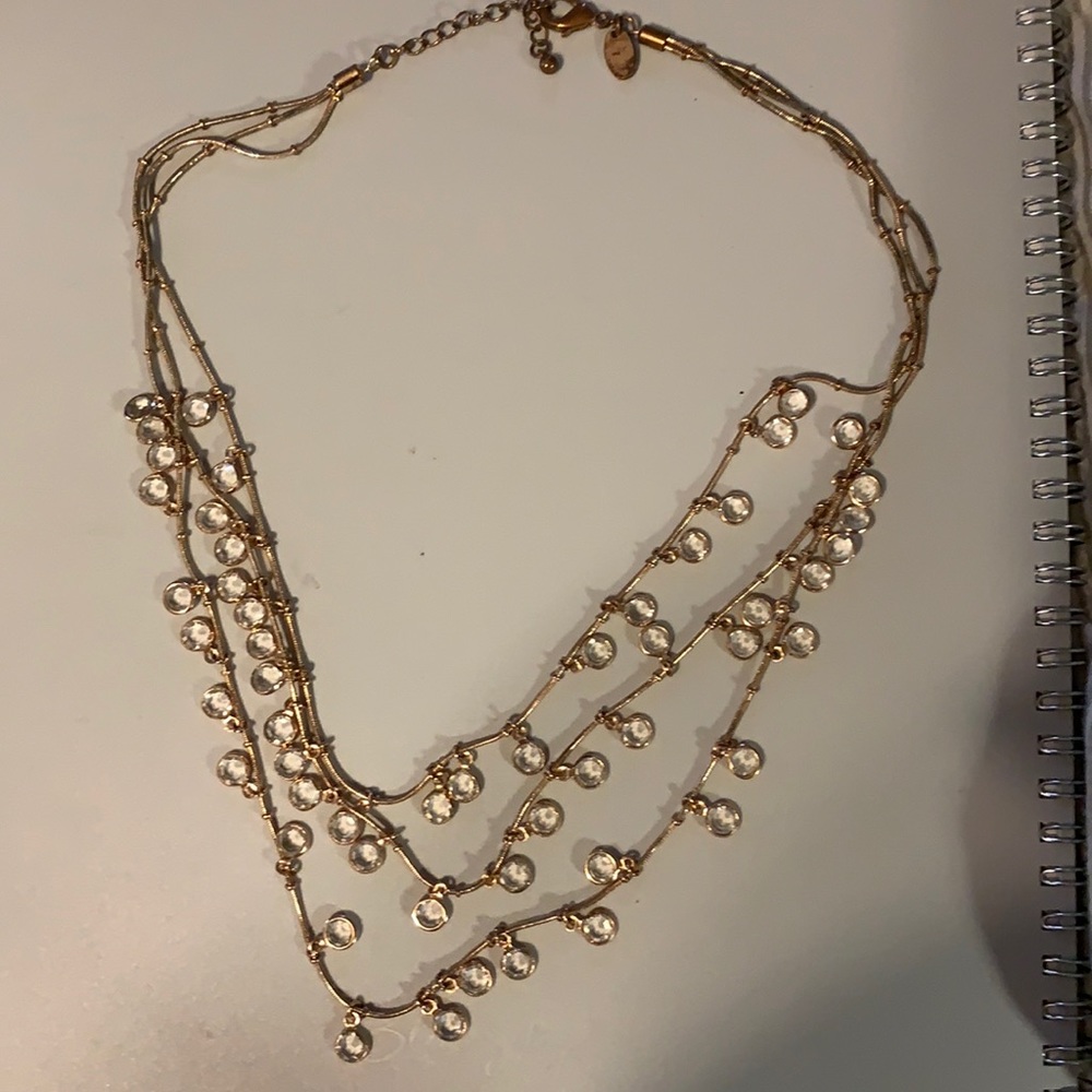 Charming Charlie rose gold layered necklace
